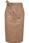 EQUIPMENT ALOUETTA BELTED LEATHER SKIRT