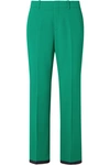 GUCCI Grosgrain-trimmed stretch-cady bootcut trousers