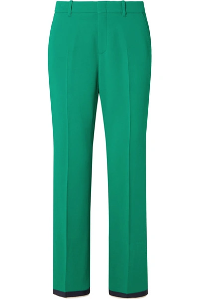 Gucci Grosgrain-trimmed Stretch-cady Bootcut Trousers