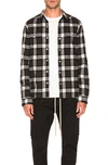 RICK OWENS RICK OWENS COTTON PLAID OUTERSHIRT IN BLACK,RICK-MO127