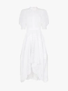 ALEXANDER MCQUEEN ALEXANDER MCQUEEN BRODERIE ANGLAISE ASYMMETRIC HEM COTTON DRESS,558752QMZ0213357966