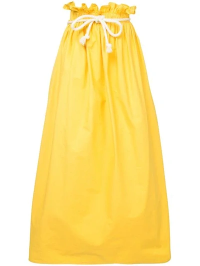 Atlantique Ascoli Elasticated Waist Skirt In Yellow