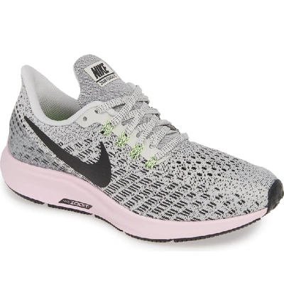 Nike Women's Air Zoom Pegasus Knit Low-top Trainers In Vast Grey/ Black/ Pink/ Lime