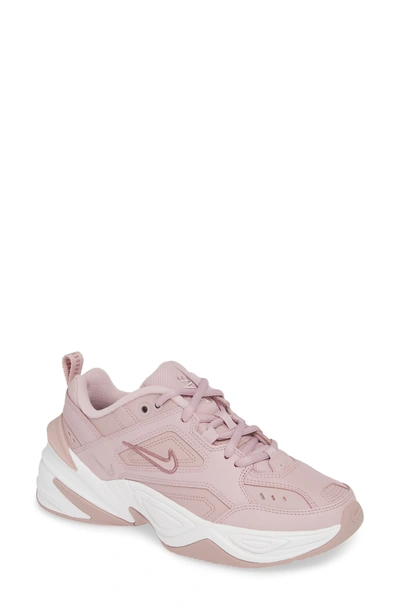 Nike M2k Tekno Leather And Mesh Sneakers In Pink