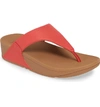 Fitflop Lulu Flip Flop In Passion Red Leather