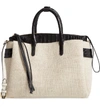 NANCY GONZALEZ LARGE CRISTIE LINEN & GENUINE CROCODILE TOTE,CW185899I-28