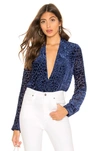 L AGENCE L'AGENCE LYDIA BLOUSE IN BLUE.,LAGR-WS176