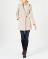 Calvin Klein Petite Belted Toggle Wrap Coat In Oatmeal Twill