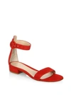 GIANVITO ROSSI Portofino Suede Ankle-Strap Flat Sandals