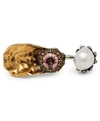 ALEXANDER MCQUEEN SILVER-TONE DOUBLE OYSTER RING