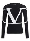VALENTINO Logo Knit Long Sleeve Sweater
