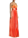 AMUR Elodie Pleated Cut-Out Gown