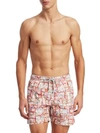 SAKS FIFTH AVENUE COLLECTION PAISLEY BOX SWIM TRUNKS,0400099437419