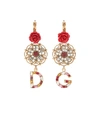 DOLCE & GABBANA Crystal and resin floral earrings,P00371281