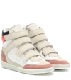 ISABEL MARANT BILSY LEATHER HIGH-TOP SNEAKERS,P00355024