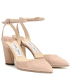 JIMMY CHOO MICKY 85 SUEDE PUMPS,P00376496