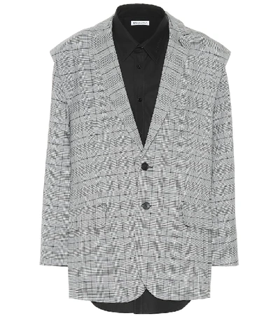 Balenciaga Wool-blend Jacket And Shirt In Black