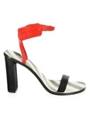 OFF-WHITE WOMEN'S ZIP-TIE ANKLE-STRAP HEELS,0400010131401