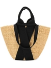 MUUN MUUN WOVEN STRAP BEACH BAG - BROWN