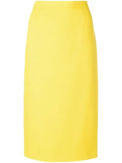 Blumarine Fitted Pencil Skirt In Yellow