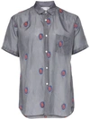 Comme Des Garçons Homme Deux Comme Des Garçons Shirt Mask Embroidered Short-sleeved Shirt In Grey