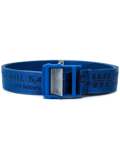 Off-white Men's Industrial Web Logo Belt, Blue