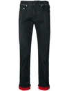 NEIL BARRETT CONTRAST HEM JEANS