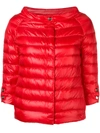 HERNO HERNO QUILTED METALLIC JACKET - RED