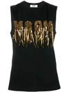 MSGM SEQUIN LOGO TOP