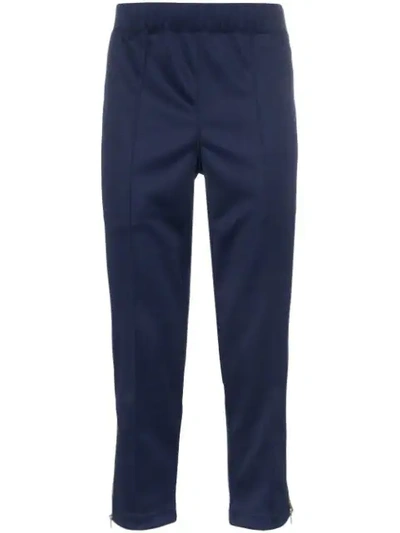 Comme Des Garçons Shirt Cropped Track Style Trousers In Blue