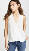 L AGENCE MILA DRAPED SLEEVELESS BLOUSE