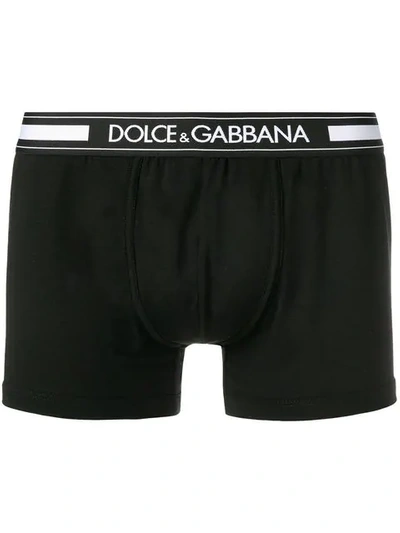 Dolce & Gabbana Logo Waistband Boxers In Black