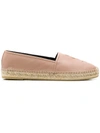 Saint Laurent Classic Logo-detail Leather Espadrilles In Neutrals