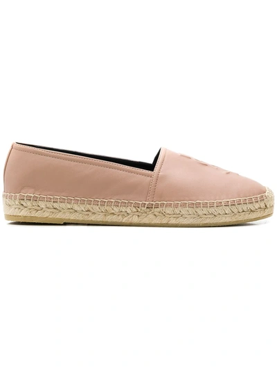 Saint Laurent Classic Logo-detail Leather Espadrilles In Nude