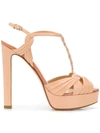 Francesco Russo Strappy T-bar Sandals In Neutrals