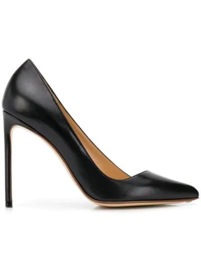 Francesco Russo Polished Leather Pumps In Black