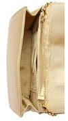 Whiting & Davis Quilted Tassel Bag In Gold