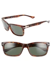 Persol 58mm Rectangle Sunglasses In Green