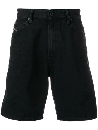 Diesel Boxy Fit Shorts In Black