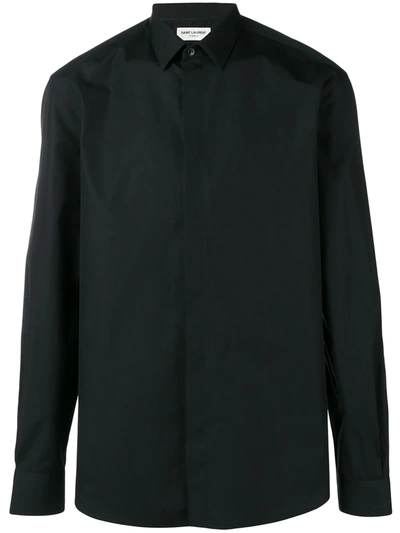 Saint Laurent Manadrin Collar Shirt - 黑色 In Black