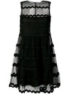 RED VALENTINO TULLE TIERED MINI-DRESS