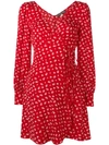 ALEXA CHUNG ALEXA CHUNG FLORAL WRAP DRESS - 红色