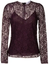 GIVENCHY GIVENCHY FLORAL LACE TOP - 紫色