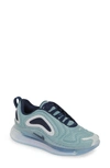 Nike Air Max 720 Sneakers In Metallic Silver/ Midnight Navy