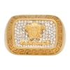 VERSACE VERSACE GOLD CRYSTAL SQUARE MEDUSA RING