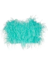 ATTICO ATTICO OSTRICH FEATHER CROPPED BUSTIER - 蓝色