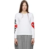 COMME DES GARÇONS PLAY COMME DES GARCONS PLAY WHITE AND RED LOGO SINGLE HEART LONG SLEEVE T-SHIRT