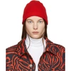 CALVIN KLEIN 205W39NYC CALVIN KLEIN 205W39NYC RED RIBBED BEANIE