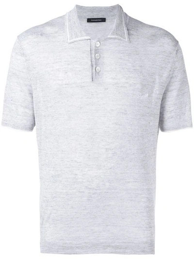 Ermenegildo Zegna Short Sleeved Polo Shirt In Grey