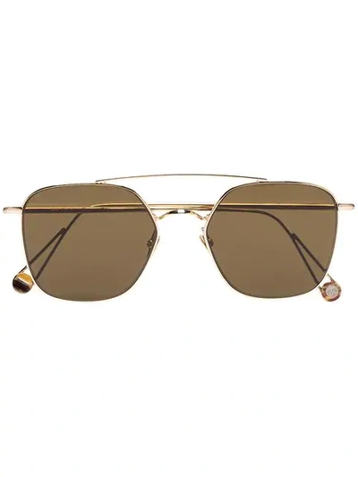 Ahlem 22k Gold Plated Place De La Concorde Sunglasses In Brown